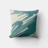 静かなティール（緑がかった色）抽象芸術 クッション (正面)