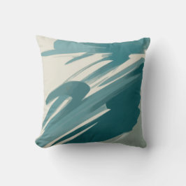 静かなティール（緑がかった色）抽象芸術 クッション