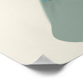 静かなティール(緑がかった色)抽象芸術 ポスター (角)