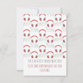 静かなディスコの誕生日の招待のヘッドホーン 招待状 (裏面)