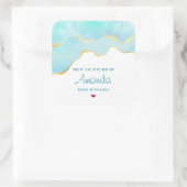 静かなトロピカルグリーン&金ゴールドキッ縁どチン スクエアシール (バッグ)