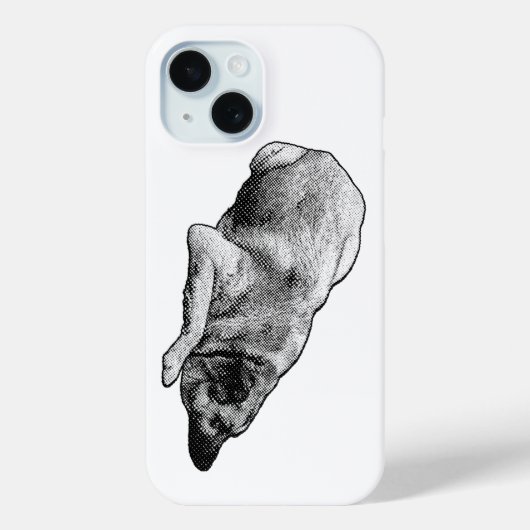 静かなドット犬が冬のテクノロジーを穏やかに明るくする Case-Mate iPhoneケース (裏面)