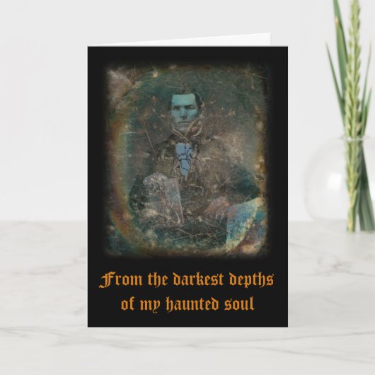 静かなハロウィーンのグリーティングカード サンキューカード (正面)