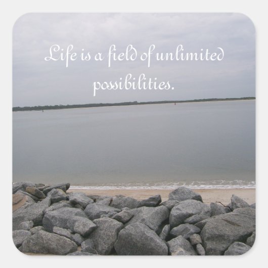 静かなビーチシール スクエアシール (正面)