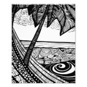 静かなビーチハンモックインクプリント フォトプリント            (正面)