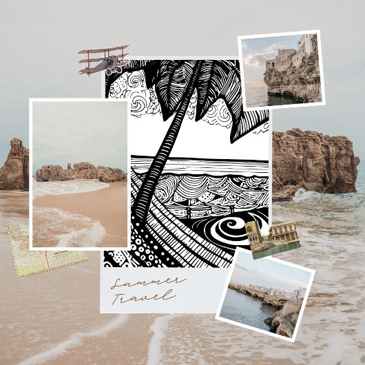 静かなビーチハンモックインクプリント フォトプリント           