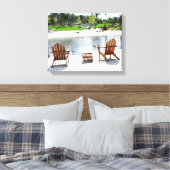 静かなビーチ椅子の写真 キャンバスプリント (インサイチュ (寝室))