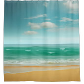 静かなビーチ シャワーカーテン (正面)