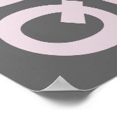 静かなピンクのワードクラウド ポスター (角)