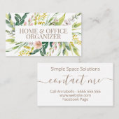 静かなフローラブーケホームとオフィスオーガナイザ 名刺 (正面/裏面)