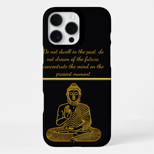静かなポーズの黄金の仏陀 iPhoneケース (裏面)