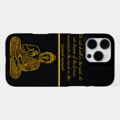 静かなポーズの黄金の仏陀 iPhoneケース (裏面横)