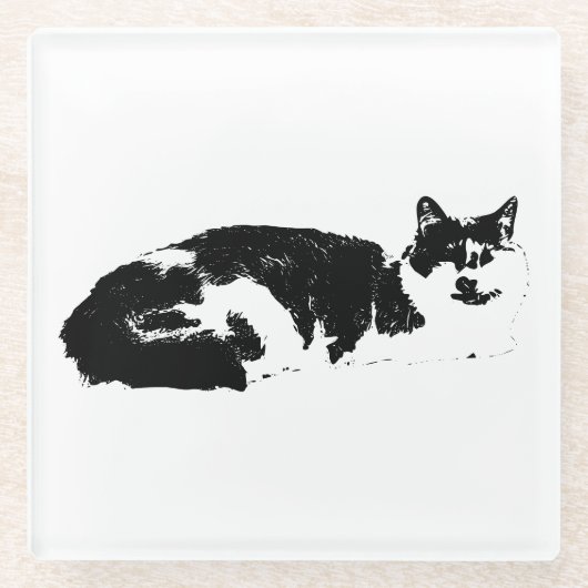 静かな仲間 ガラスコースター (正面)