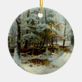 静かな冬の午後、クリスマスツリー セラミックオーナメント (正面)
