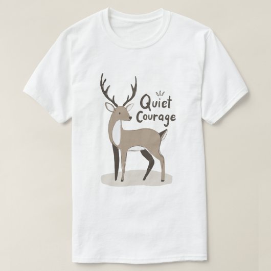 静かな勇気 鹿 Tシャツ (デザイン正面)