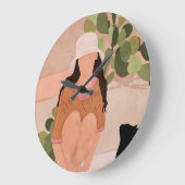 静かな午後 ラージ壁時計 (傾斜)