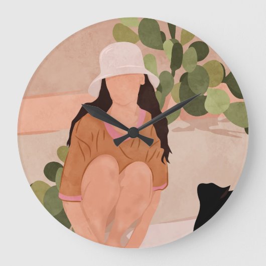 静かな午後 ラージ壁時計 (正面)