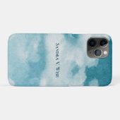 静かな地平線の夢 水彩 青と白 Case-Mate iPhoneケース (裏面(横))