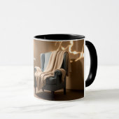 静かな場所を一口飲み マグカップ (正面右)