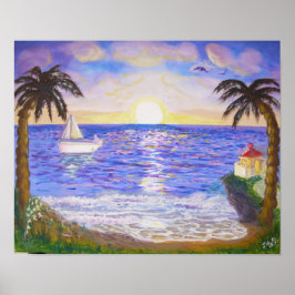 静かな夏のビーチ ポスター