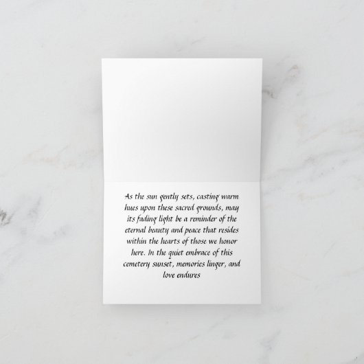 静かな夕日 カード (内部)