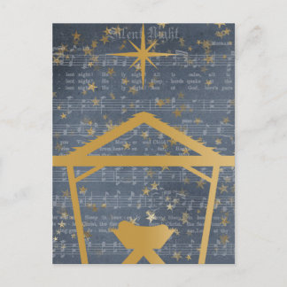 静かな夜のキリストの降誕祭　マリアの元に生まれたイエス ポストカード