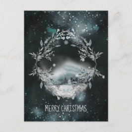 静かな夜のクリスマスホリドの森の雪 シーズンポストカード