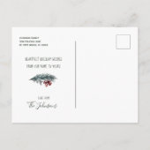 静かな夜のクリスマスホリドの森の雪 シーズンポストカード (裏面)