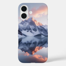 静かな夜明けのフィヨルド iPhone 16ケース