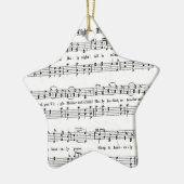 静かな夜神聖な夜楽譜のクリスマスの歌 セラミックオーナメント (左)