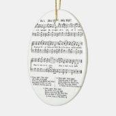 静かな夜神聖な夜楽譜のクリスマスの歌 セラミックオーナメント (左)