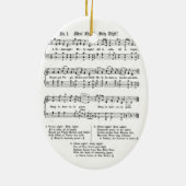 静かな夜神聖な夜楽譜のクリスマスの歌 セラミックオーナメント (裏面)