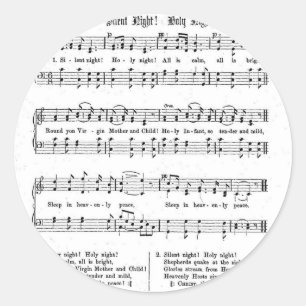 静かな夜神聖な夜楽譜のクリスマスの歌 ラウンドシール