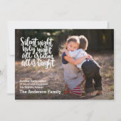 静かな夜 聖なる夜 写真 ホリデー クリスマス 招待状 (正面)