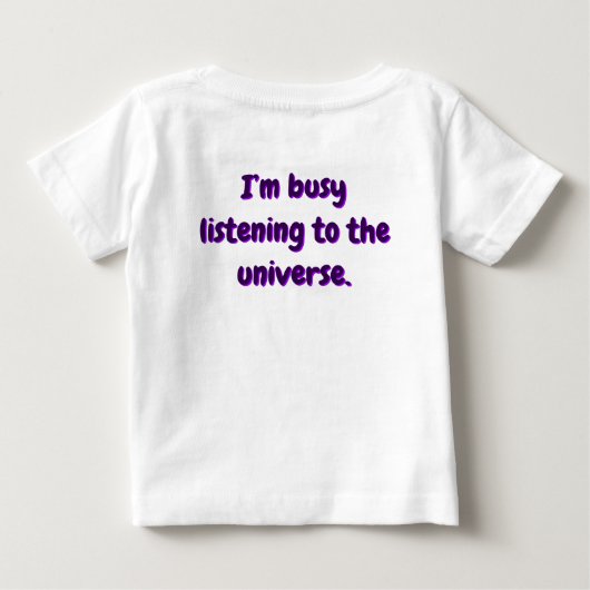 静かな宇宙のマインドフルネスTシャツ ベビーTシャツ (裏面)
