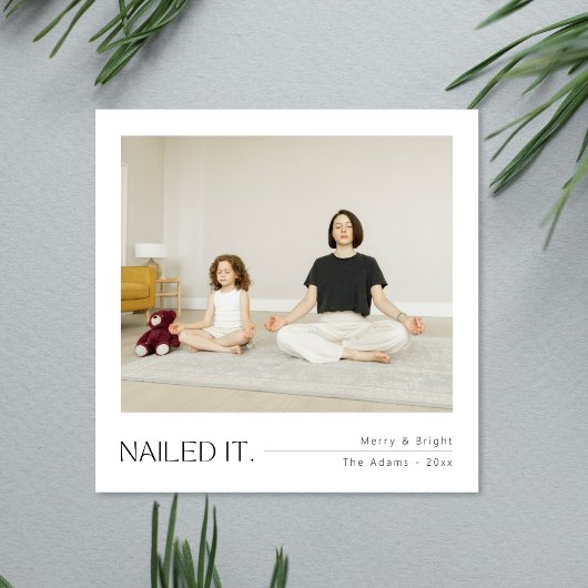 静かな家族の写真クリスマスホリデーを釘付け カード