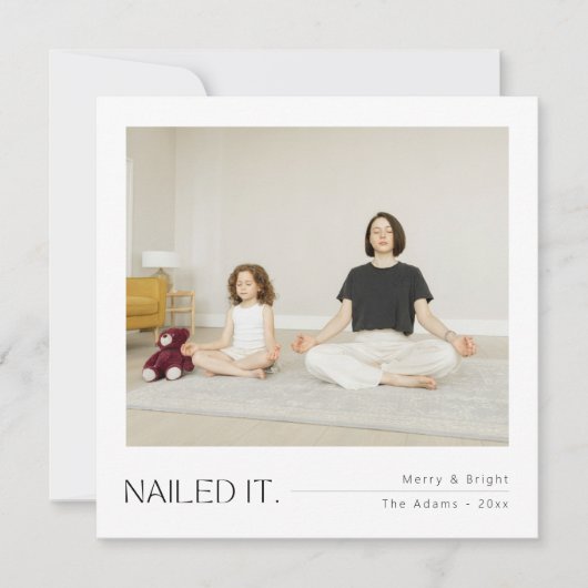 静かな家族の写真クリスマスホリデーを釘付け カード (正面)