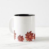静かな少女とピンクの蓮の花マグカップ ツートーンマグカップ (正面左)