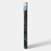 静かな山の小屋の滝の花 iPhoneケース (左側面)