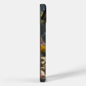 静かな山の小屋の滝の花 iPhoneケース (右側面)