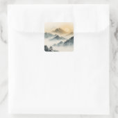 静かな山の日の出 スクエアシール (バッグ)