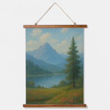 静かな山の湖の風景ウォールアート