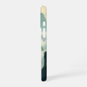 静かな山の滝の風景 iPhone 16ケース (左側面)