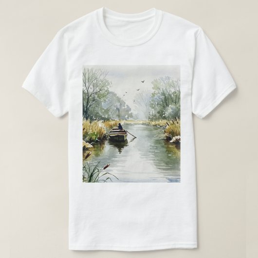 静かな川 Tシャツ (デザイン正面)