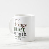 静かな強さを届ける キリスト教の聖書 コーヒーマグカップ (正面左)
