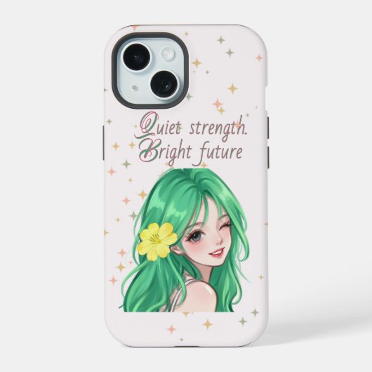 静かな強さ 明るい未来 iPhone 15ケース (裏面)