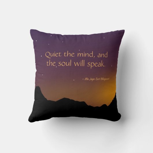 静かな心の感動的引用文 クッション (裏面)