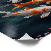 静かな日本の庭園とコイ池 ポスター (コーナー)