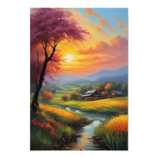 静かな日本の田舎 フォトプリント            (正面)