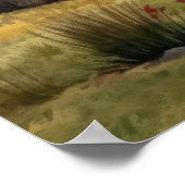 静かな日本の秋の池 ポスター (角)